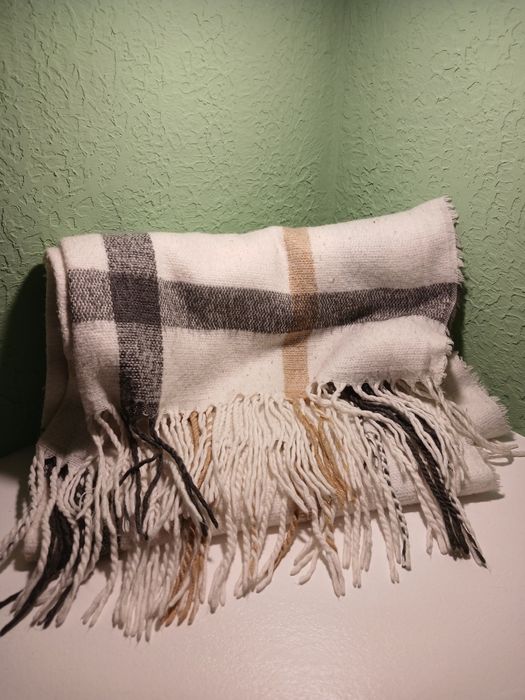 Шарф картатий світлий