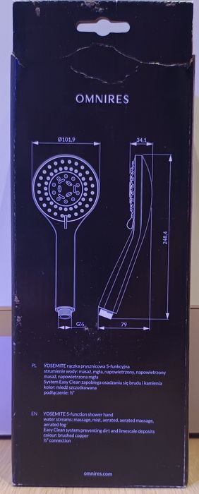 Rączka prysznicowa Omnires Yosimite miedź szczotkowana
