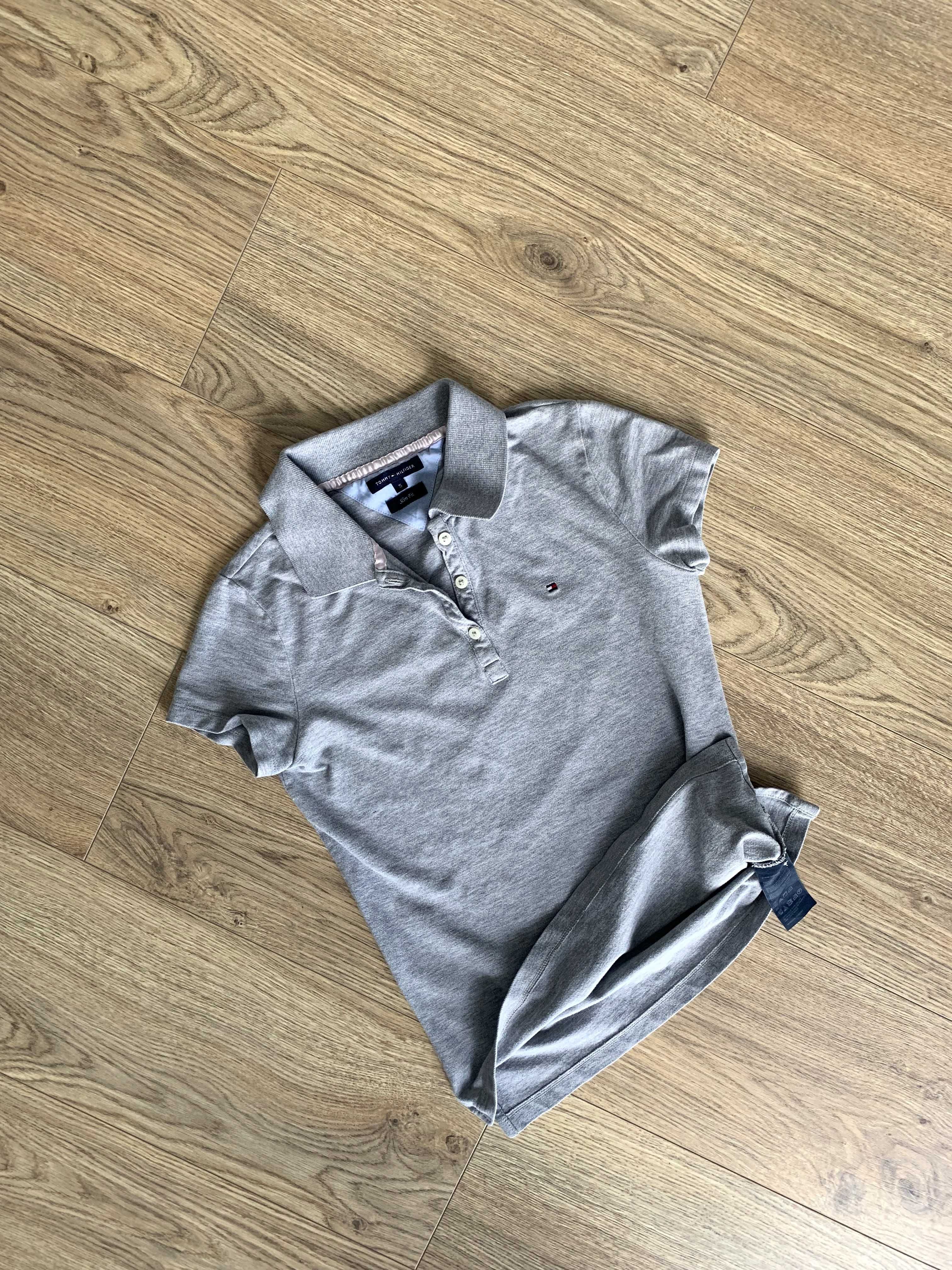 Szara koszulka polo slim fit Tommy Hilfiger S