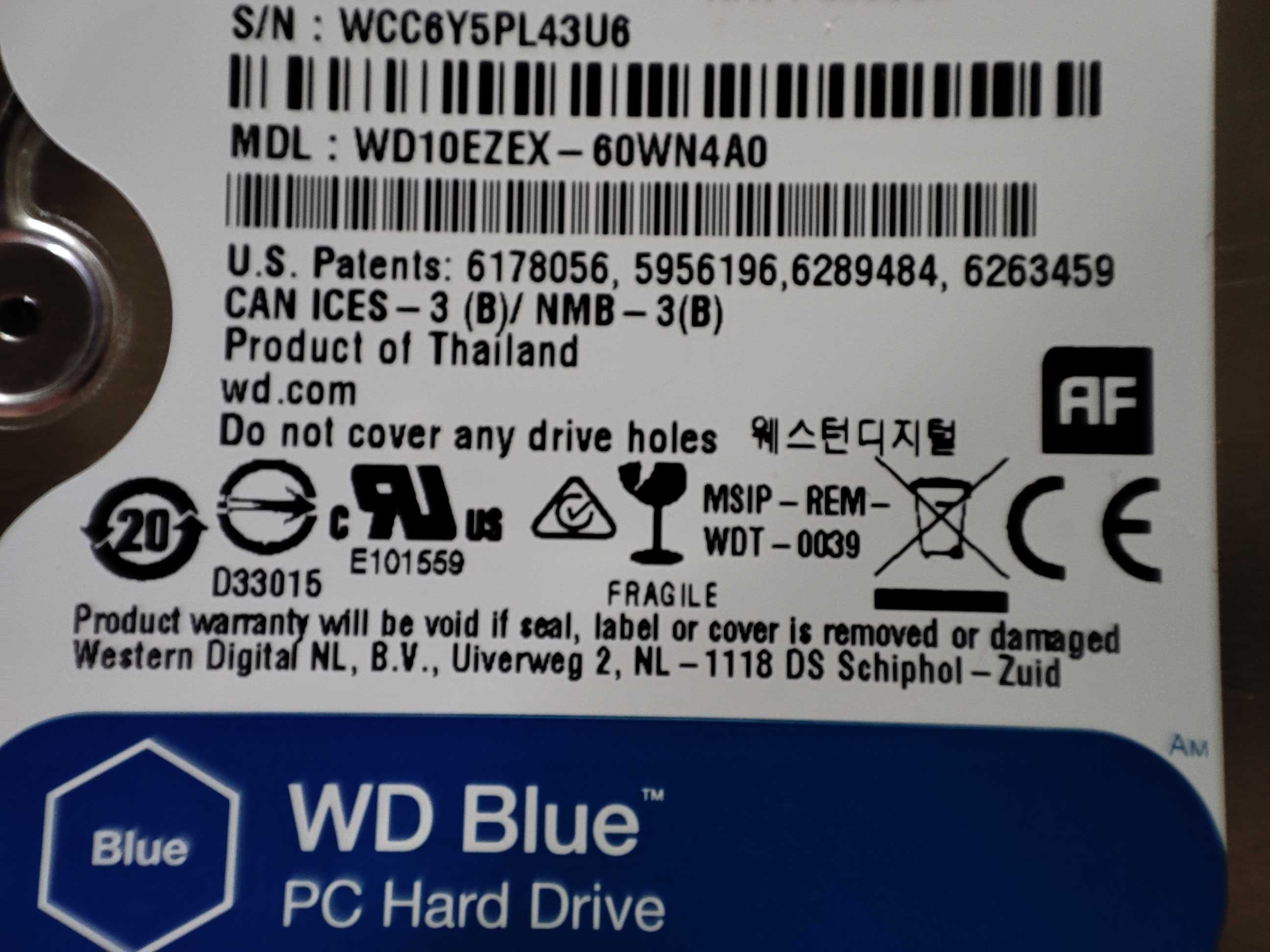 Dysk WD Blue WD10EZEX 1TB SATA3 64MB 3,5''