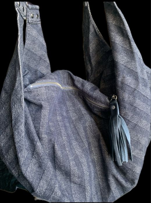 Сумка Hobo bag шкіра/текстиль