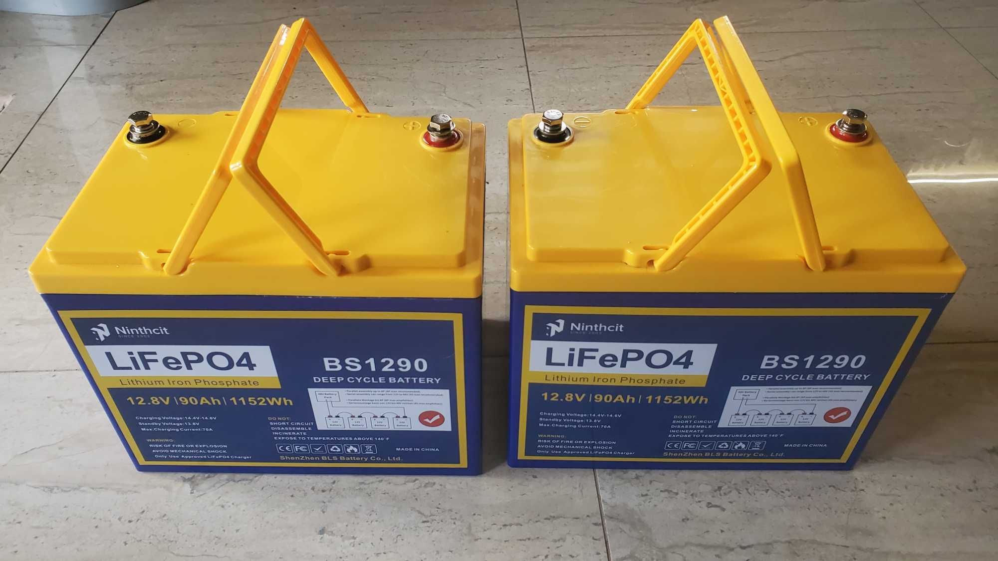 Аккумулятор LiFePO4 12 В 90Ач 2 шт. Куплен в Германии .