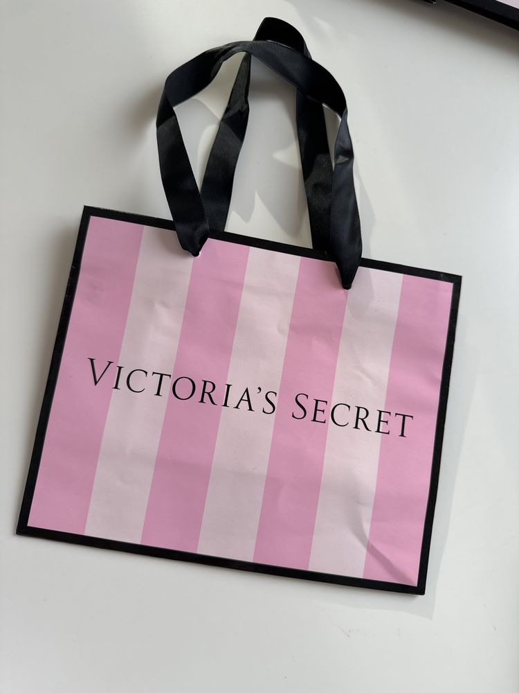 Victora Secret torebka prezentowa papierowa 19/16 róż paski