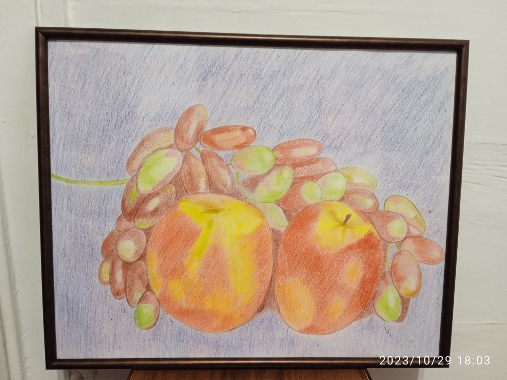 Картина-натюрморт "Кошик з яблуками"