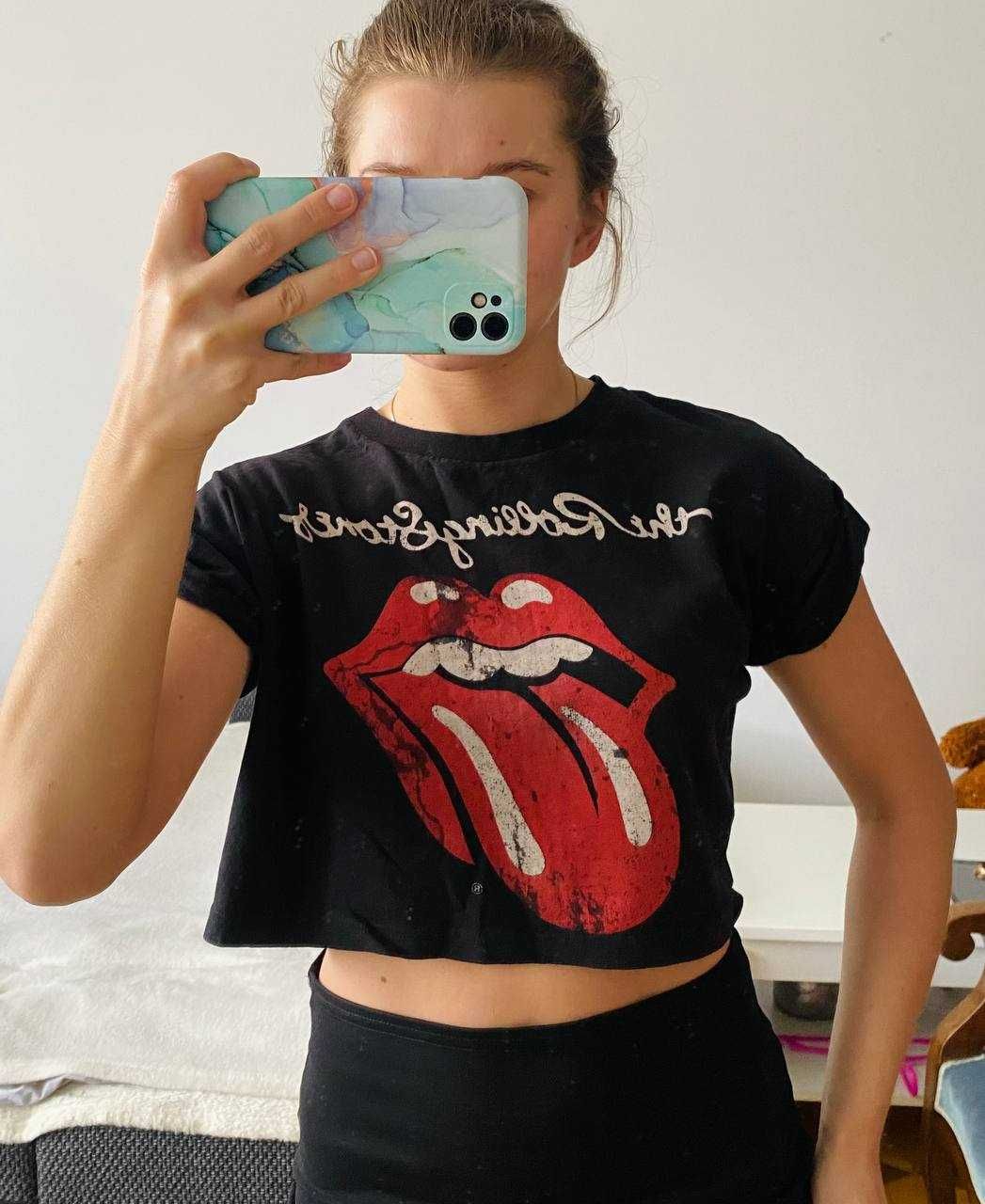 Krótki rockowy T-shirt