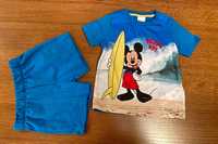 Koszulka 86 cm i spodenki T-shirt zatrzaski Disney Myszka Miki 12- 18