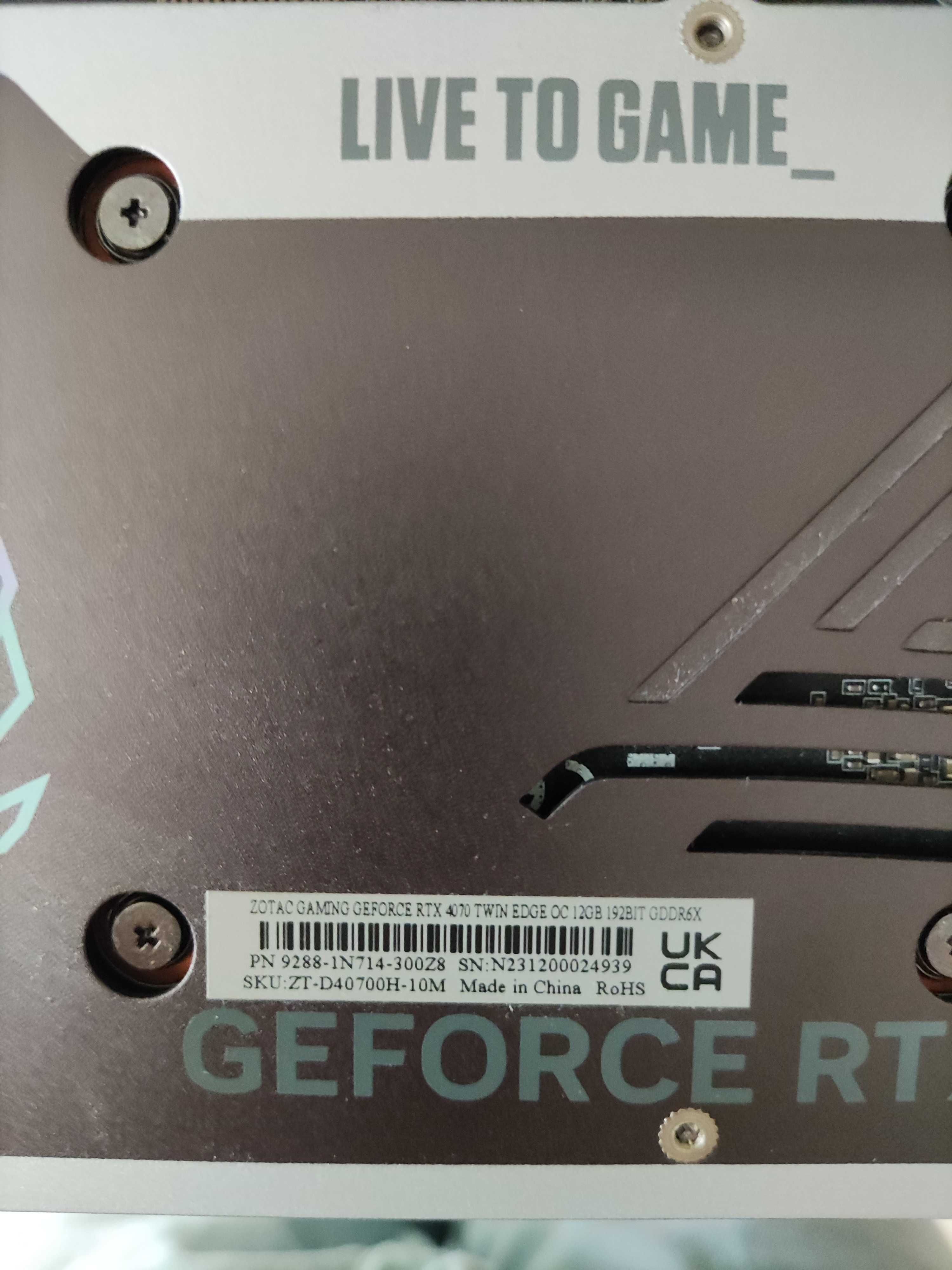 ZOTAC GeForce® RTX 4070 Twin Edge OC 12GB GDDR6X DLSS3