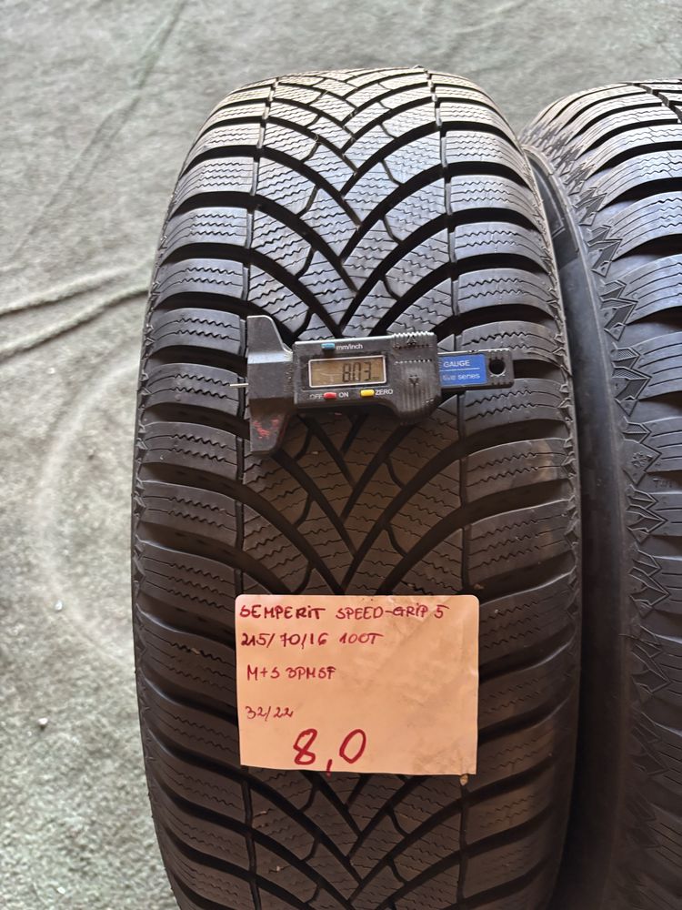 2x 215/70R16 100T SEMPERIT SPEED-GRIP 5 opona zimowa 22r 8,0mm 3PMSF