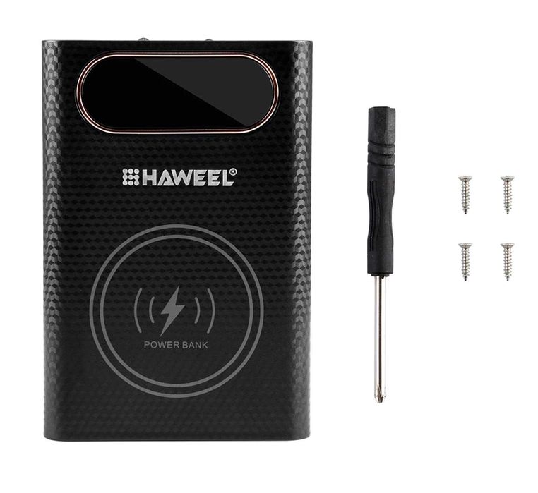 Powerbank HAWEEL z aku. Lit-jon 21700, 4 x 5000 mAh = 20000 mAh, QC4