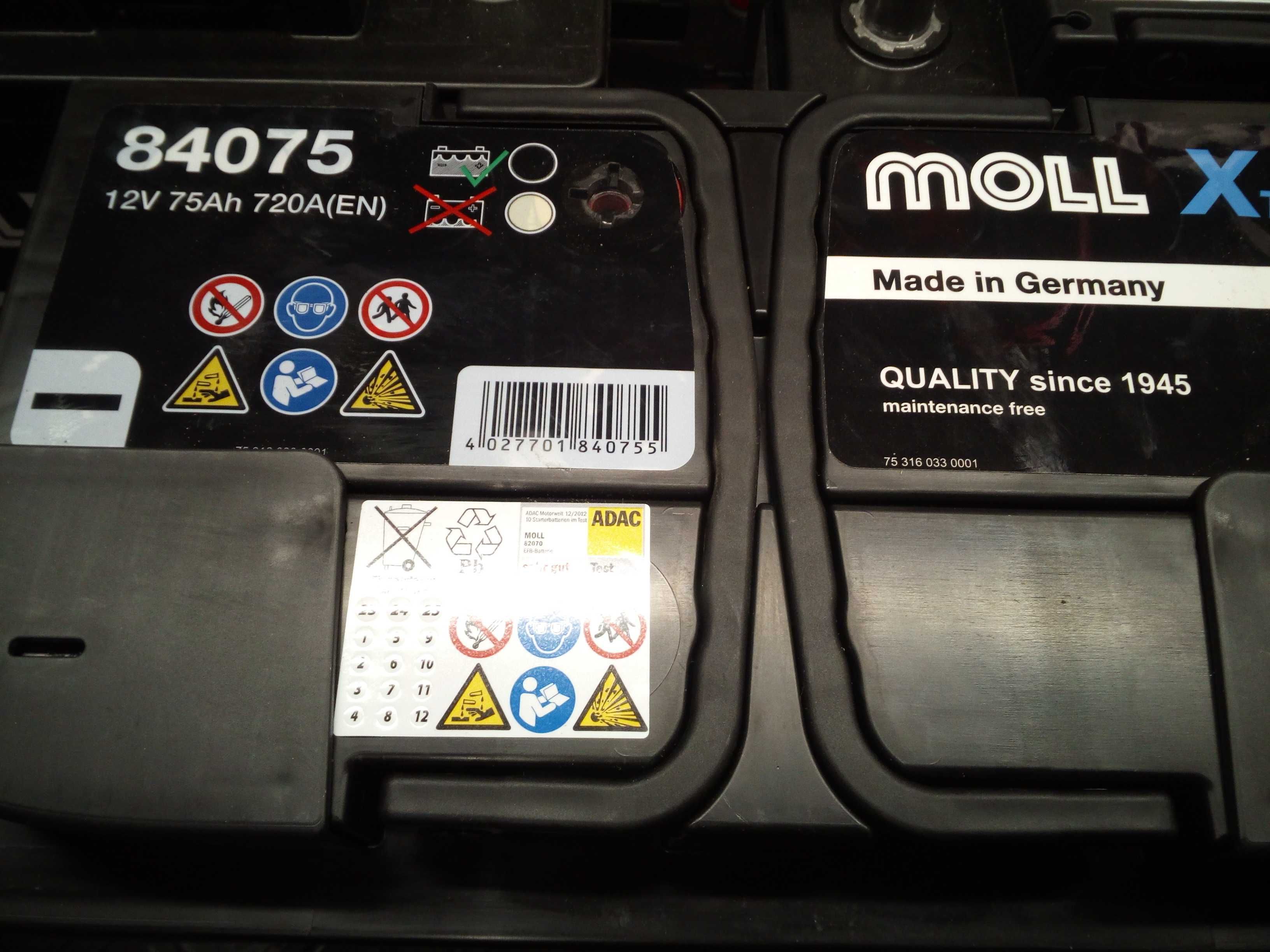 Akumulator 12V 75Ah/720A Moll Xtra charge nowy Kielce-dowóz gratis!!!