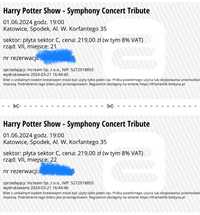 Dwa bilety / Harry Potter Show 01.06.24, Katowice spodek