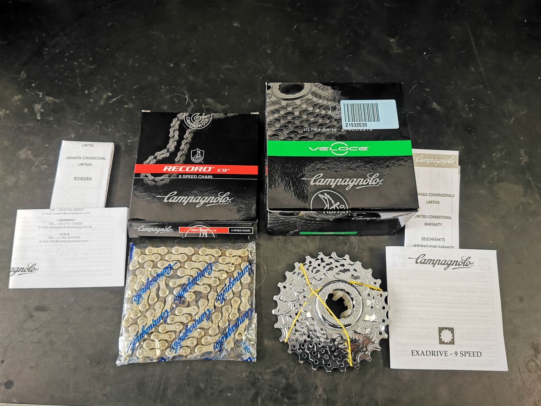 Kaseta+ Łańcuch - Campagnolo Veloce Ultra + Campagnolo Record C9