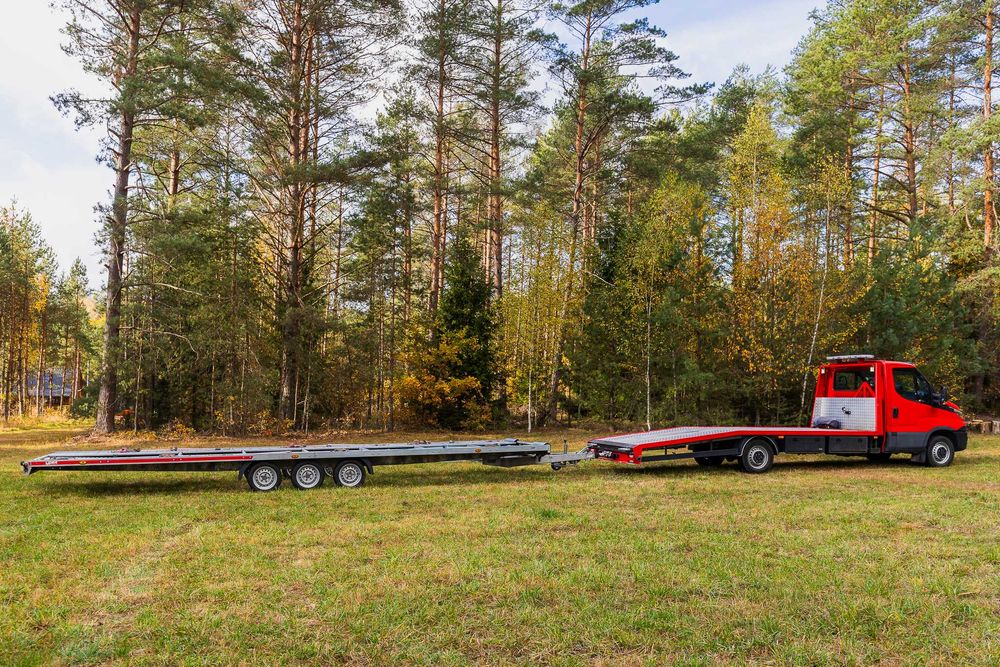 Wynajem autolaweta przyczepa laweta 8m na 3 auta wypożyczalnia
