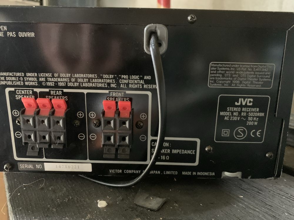 Amplituner JVC + kolumna w zestawie