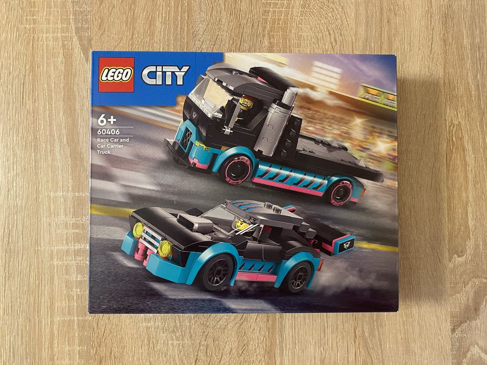 Nowe Lego City Samochód wyścigowy i laweta 60406.