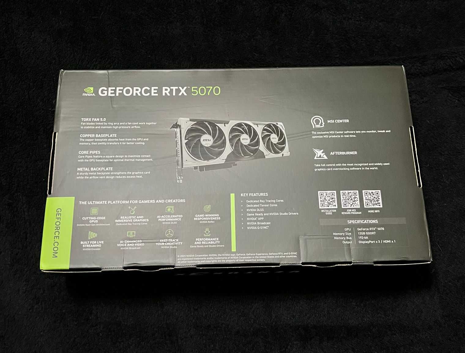 RTX 5070 12GB MSI OC Edition (Nova,selada)