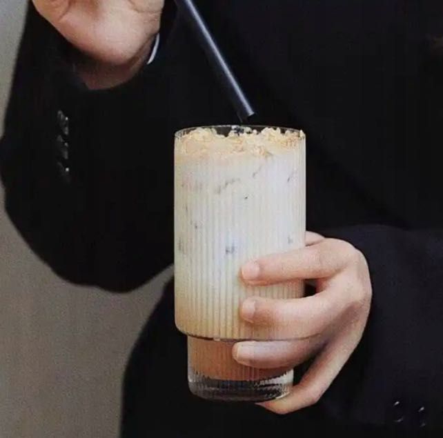 szklanka karbowana kawy napojów latte drinków koktajl 6 sztuk