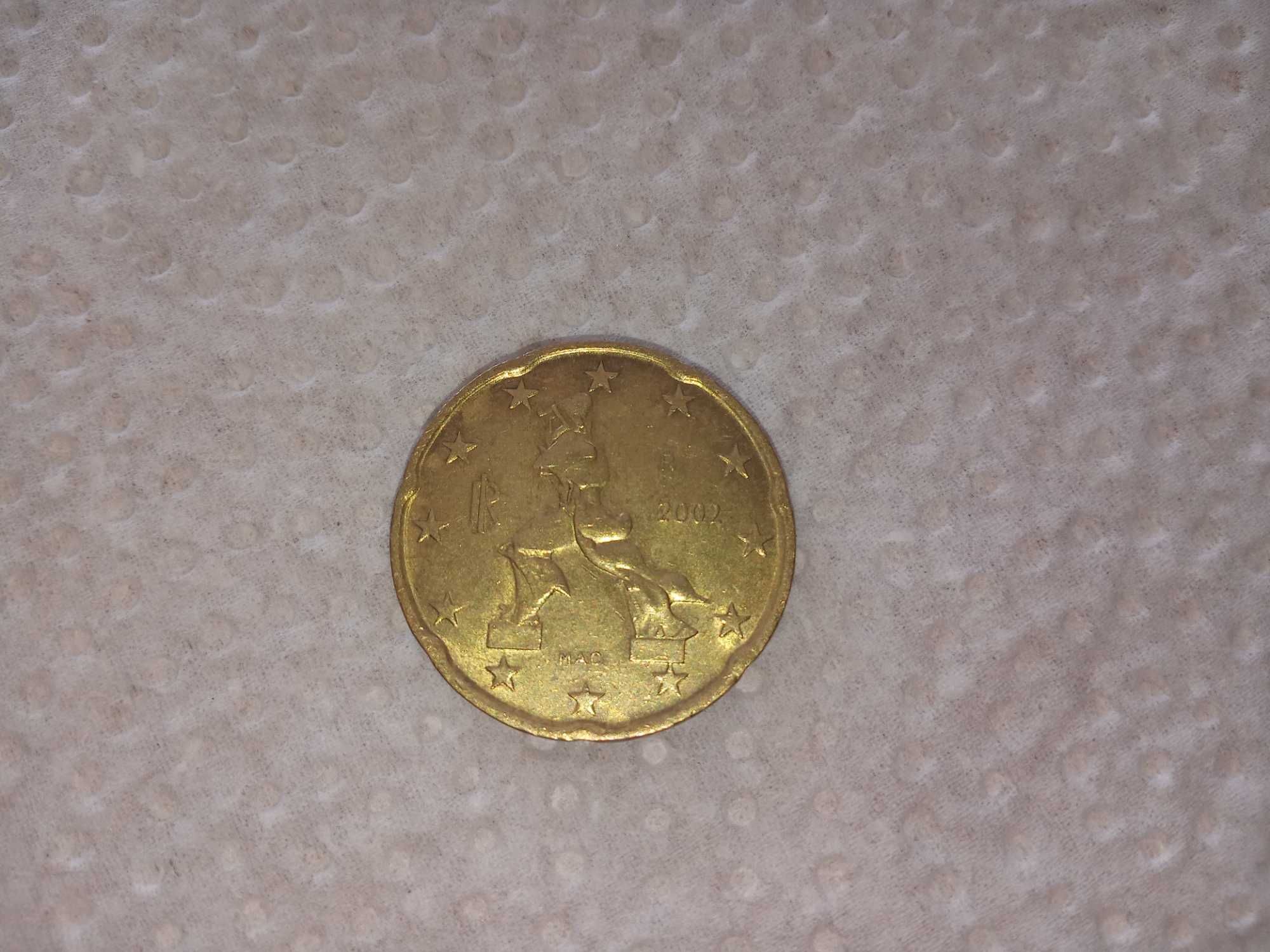 Moneta MENNICZA Włochy 20Euro Cent 2002r