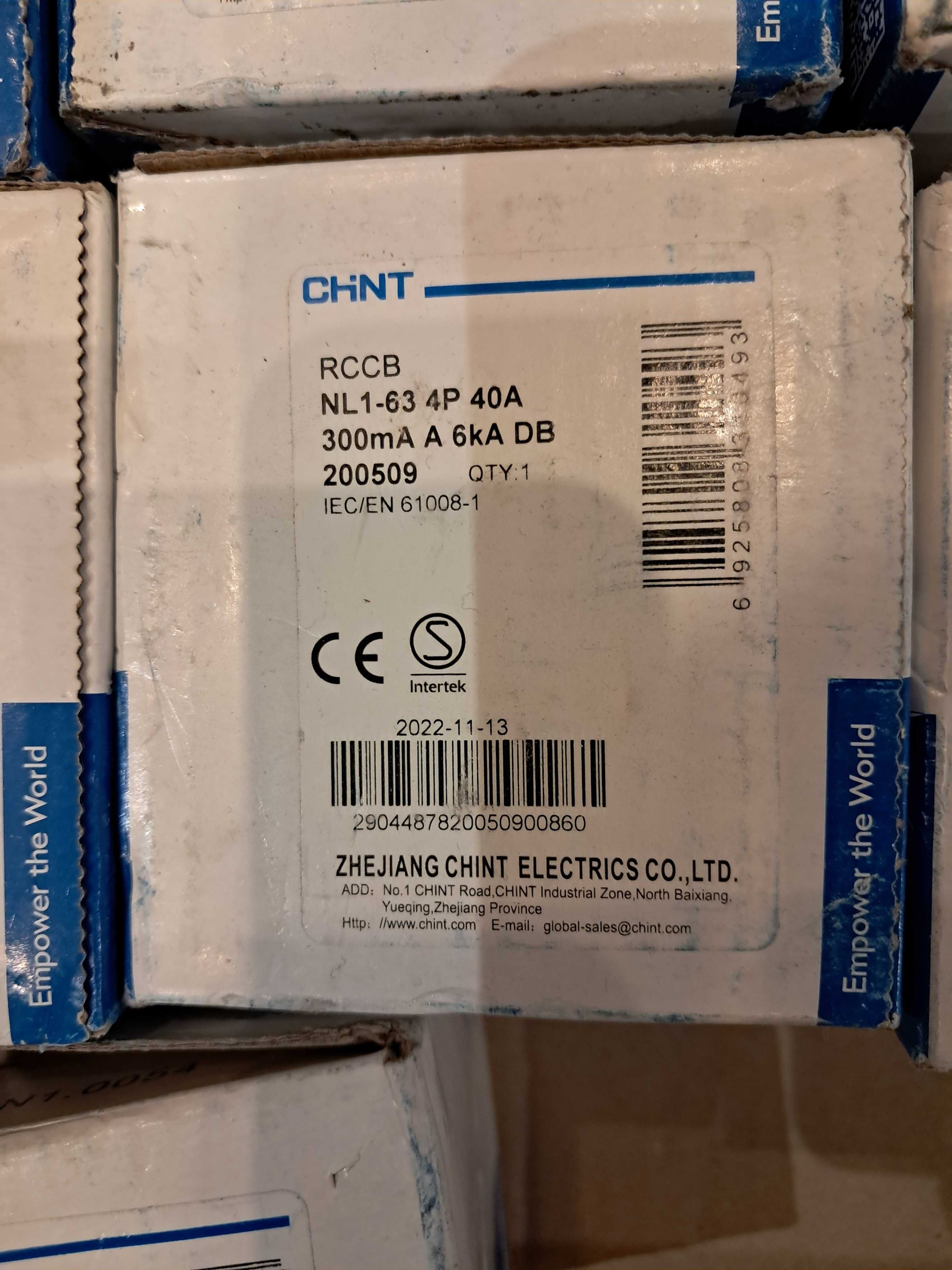 Wyłącznik różnicowo-prądowy Chint NL1-63  230V IP20 4P 40A/300mA
