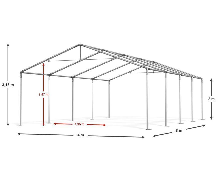 Namiot magazynowy Hala namiotowa Namiot przemysłowy 4x8x2m