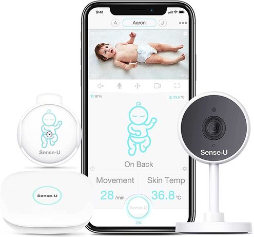 Sistema de vídeo-vigilância completo p/ bebé Sense-U c/ sensor