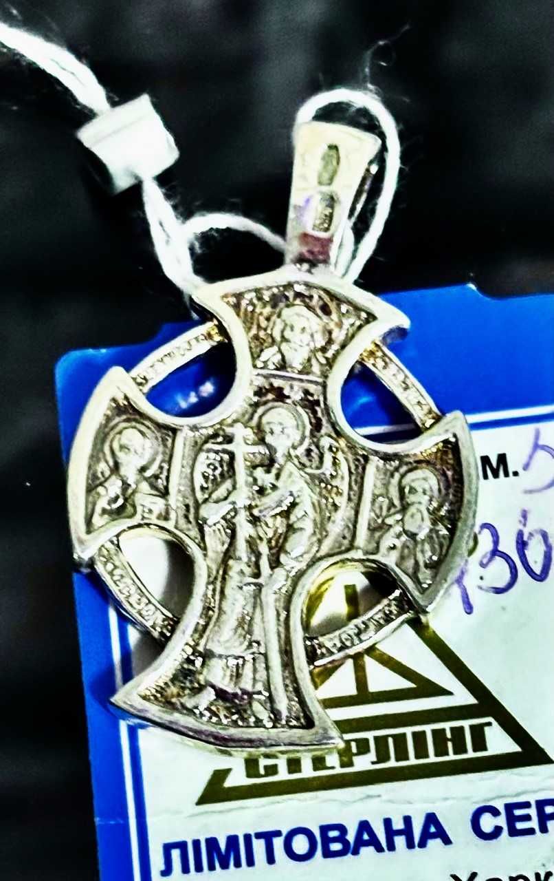 Эксклюзивный серебряный крест 925 пр
