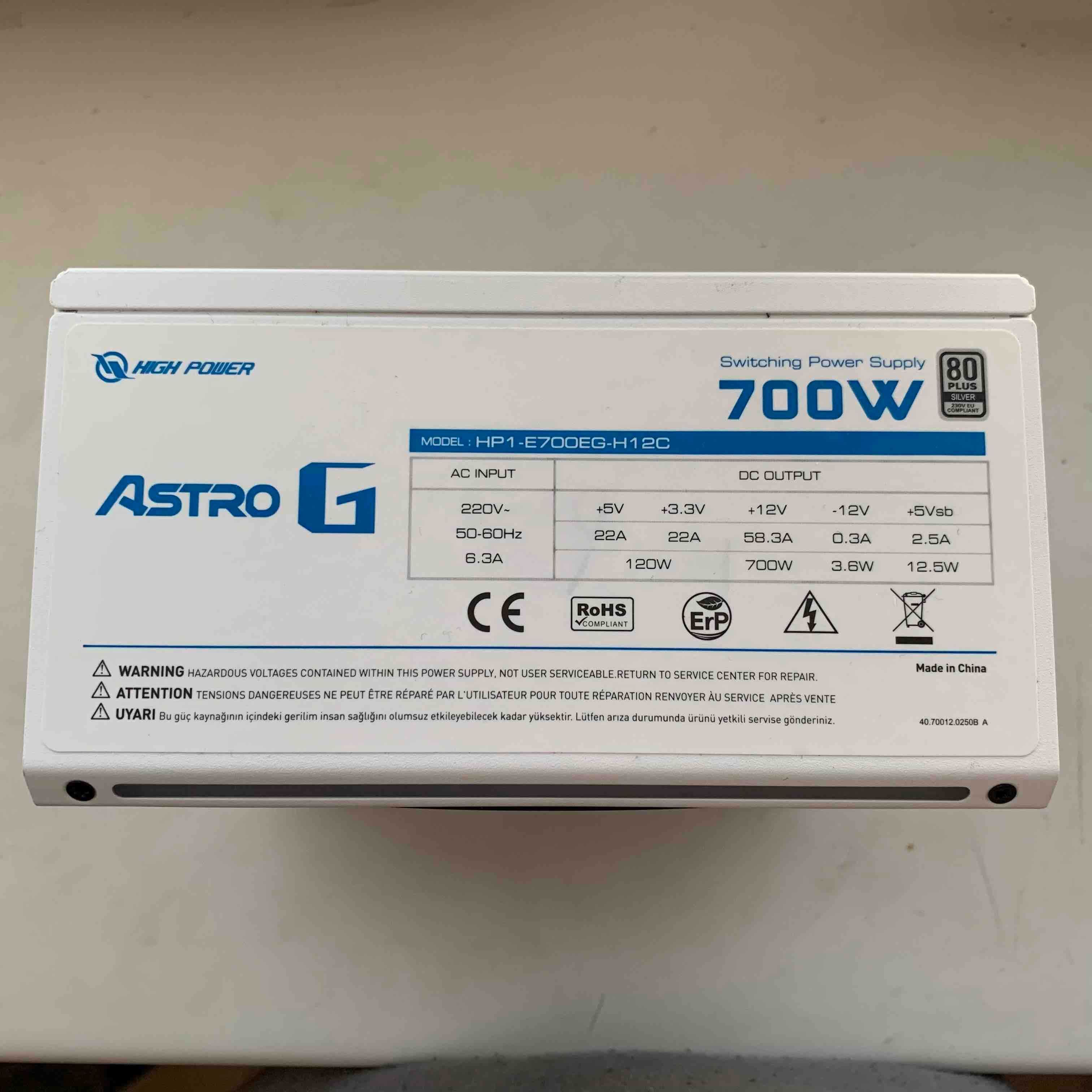 Блок питания HighPower ASTRO G 700W WHITE 80+ Silver