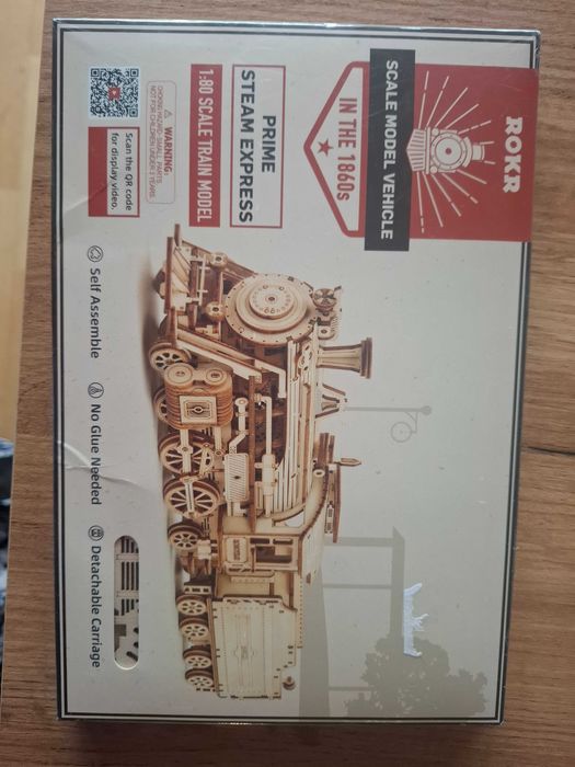 Robotime Puzzle 3D Lokomotywa drewniana retro