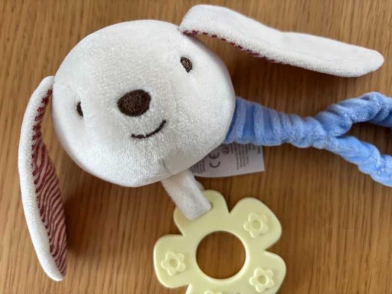Króliczek pacynka na rękę dla niemowlaka gryzak zabawka niemowlęca