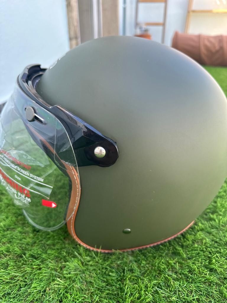 Capacete Royal Enfield Jet Batalha verde L