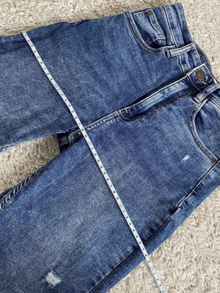 Granatowe dżinsy jeansy skinny z dziurami Pull&Bear rozm XS 34