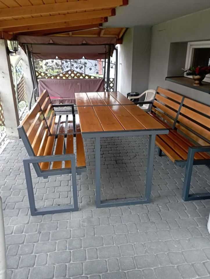 Komplet loftowy ogrodowy, stół, ławki 2,40m długości