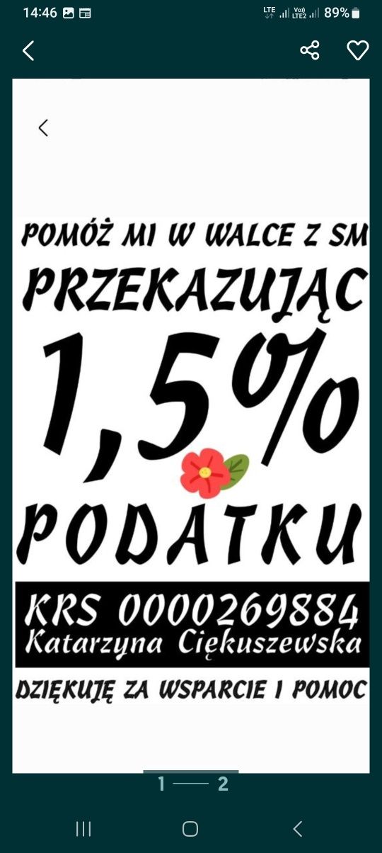 Przekaż 1,5% Podatku na leczenie i rehabilitację