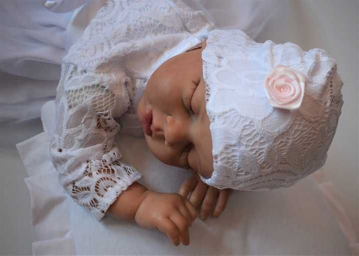 Lena 4 częściowy Komplet Sukienka Płaszcz do CHRZTU