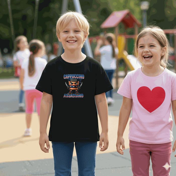 Koszulka dziecięca czarna – Italian Brainrot – Brainrot prezent 104