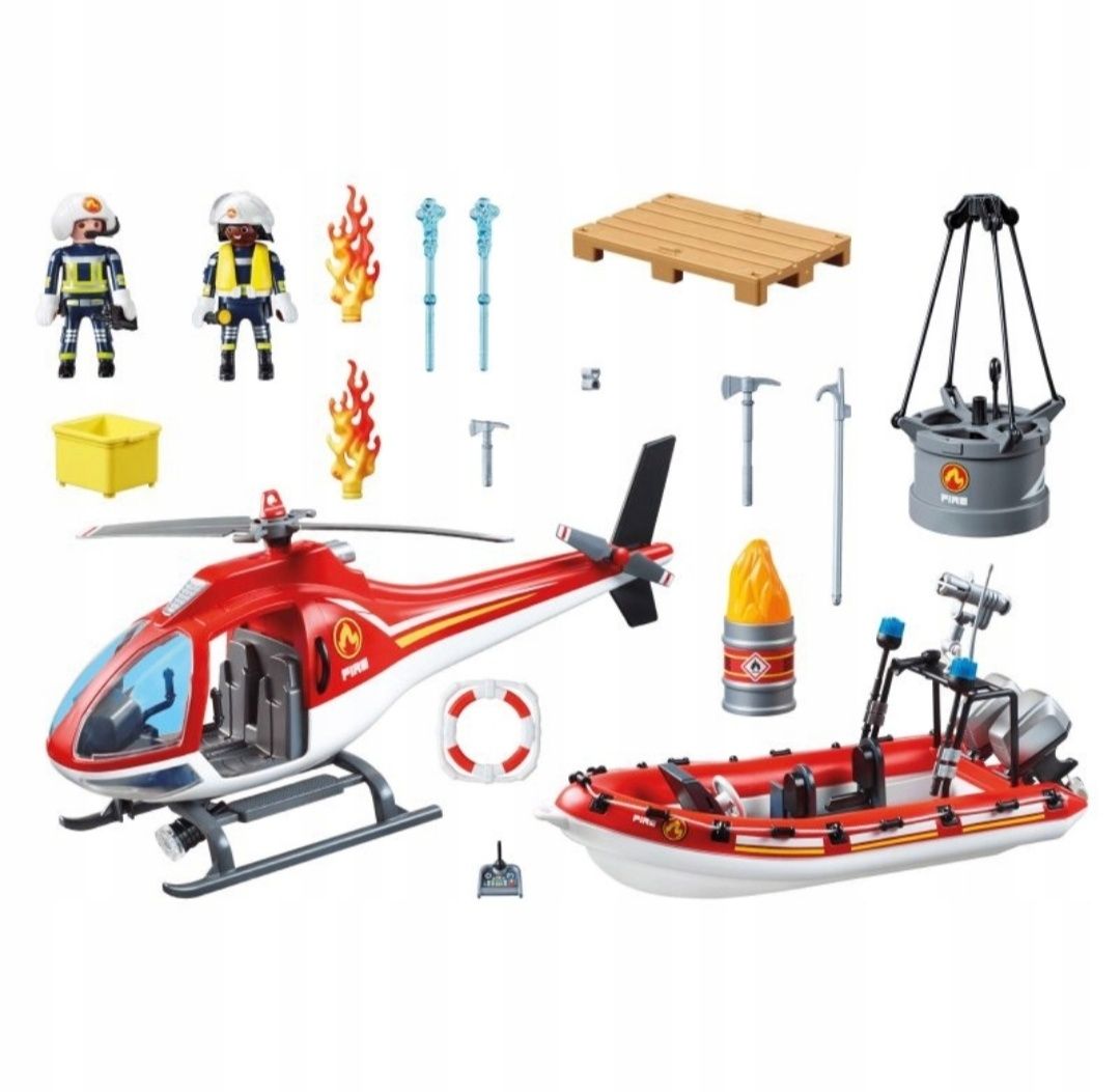 Playmobil 70335 straż pożarna z łodzią i helikopterem