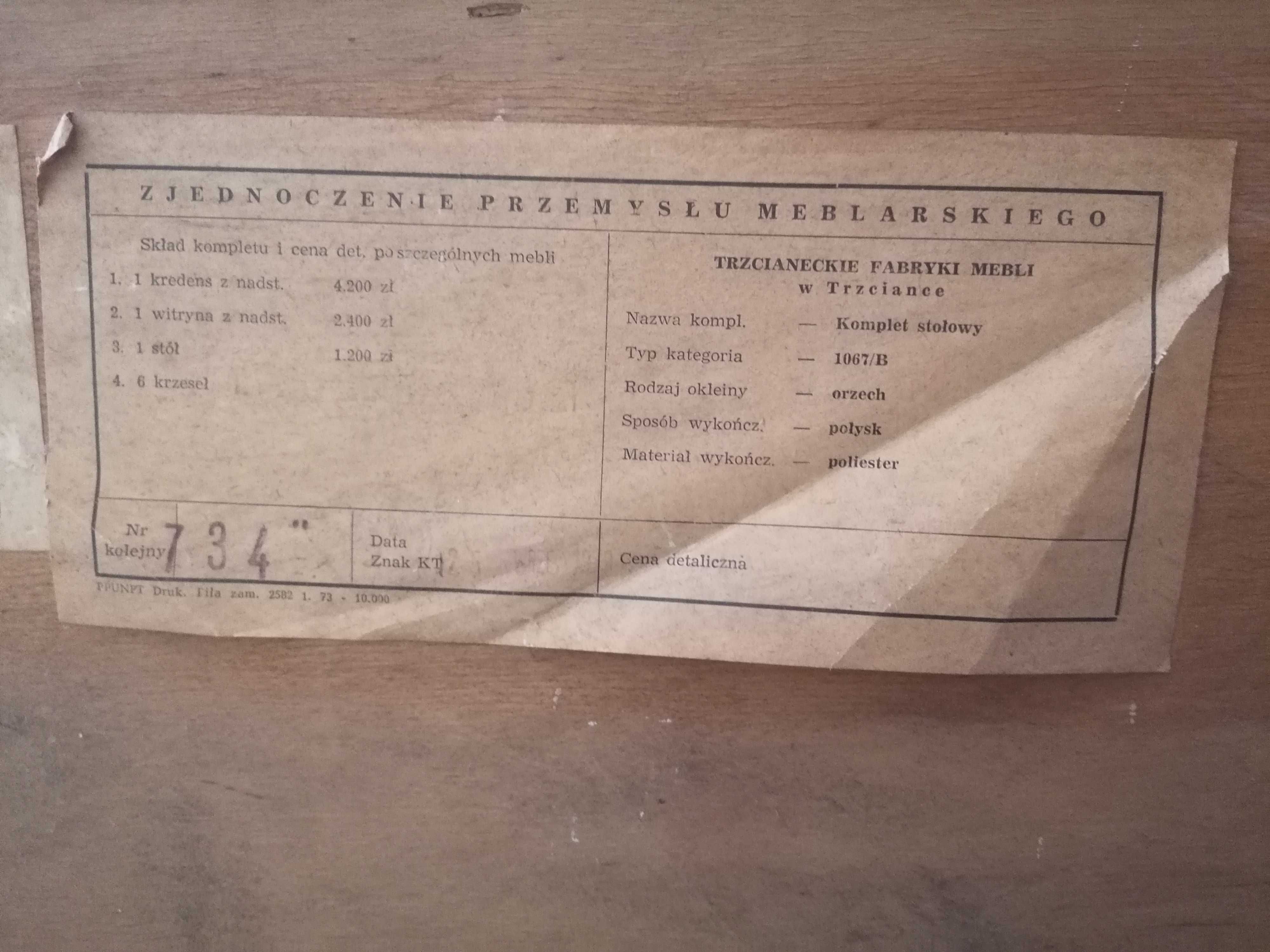 Komplet mebli PRL, Trzcianeckie Fabryki Mebli, lata 60-70