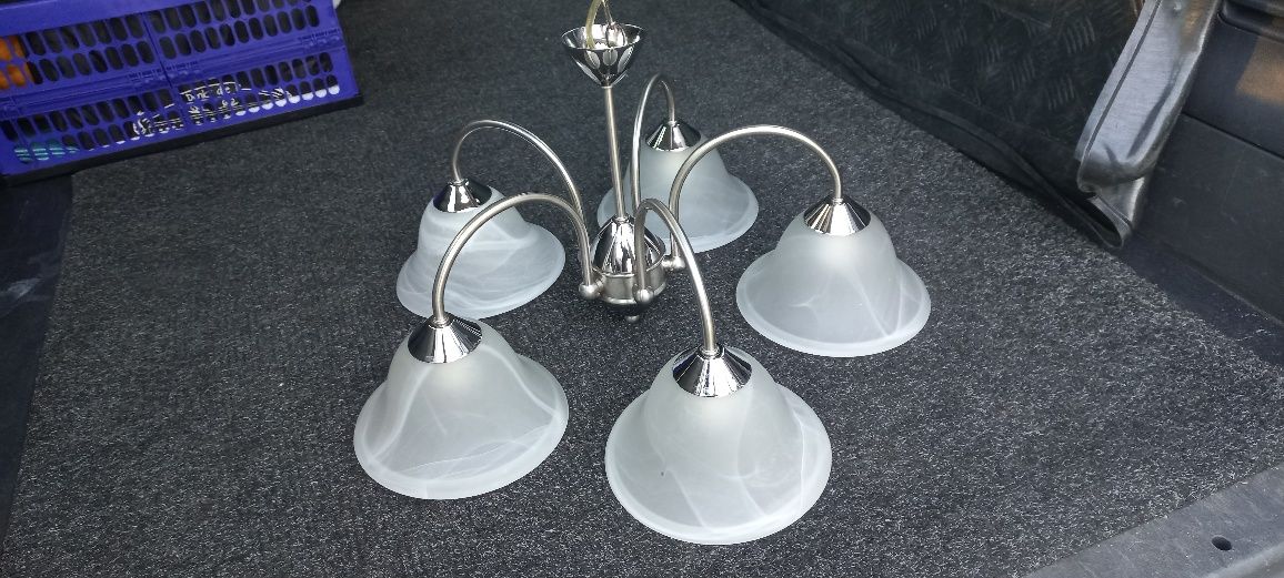 Lamp sufitowa chromowana na 5 żarówek