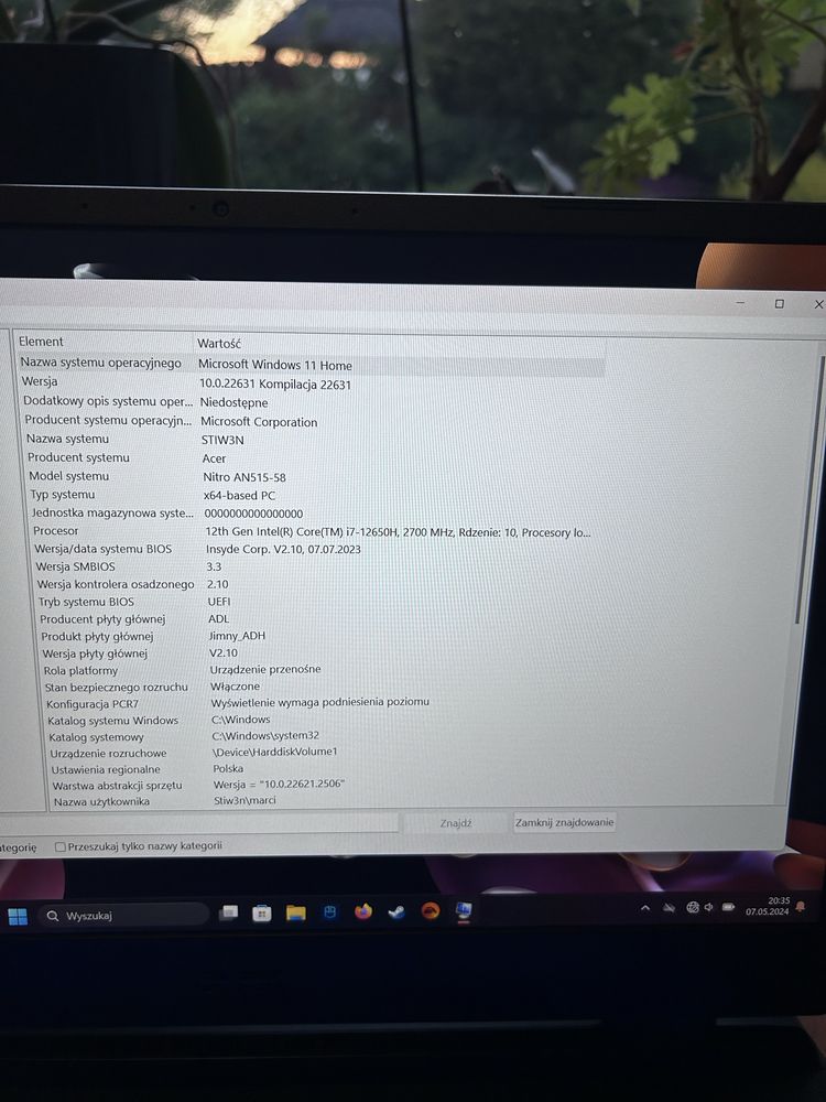 Acer Nitro 5  i7, RTX4050, 16GB RAM, 1TB SSD