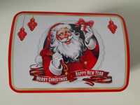Nowe metalowe pudełko Mikołaj świąteczne 15 cm x 10,5 x 8,5