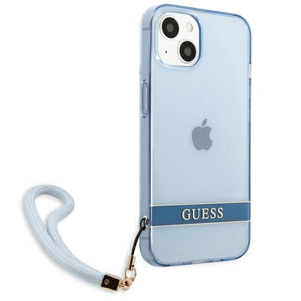 Guess Etui Translucent Strap do iPhone 13 / 14 / 15 6.1" Niebieskie