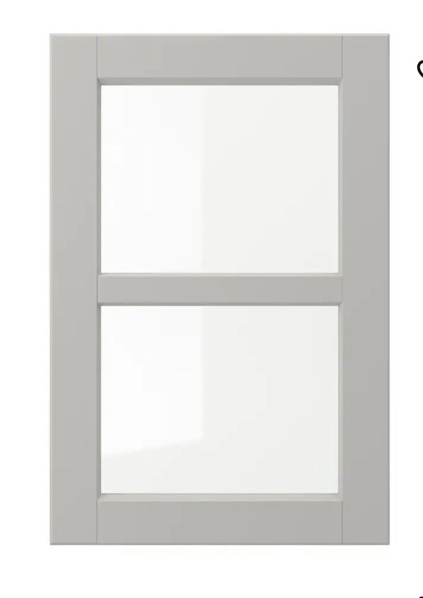 LERHYTTAN Drzwi szklane, jasnoszary, 40x60 cm