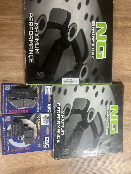 Tarcze+ klocki hamulcowe YAMAHA xmax 125/250