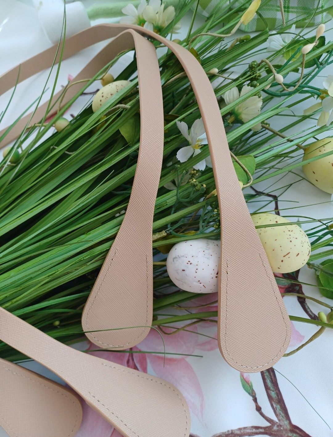 Długie beżowe uchwyty do torebki O Bag Mini, Standard