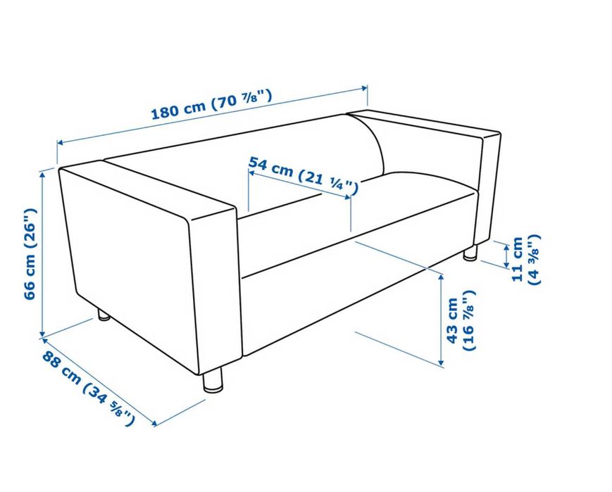 Sofá 2 lugares + capa extra (NOVA) IKEA - KLIPPAN