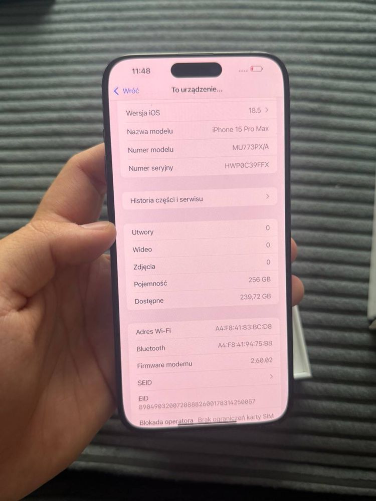 Iphone 15 pro max 256gb - BLOKADA OPERATORA