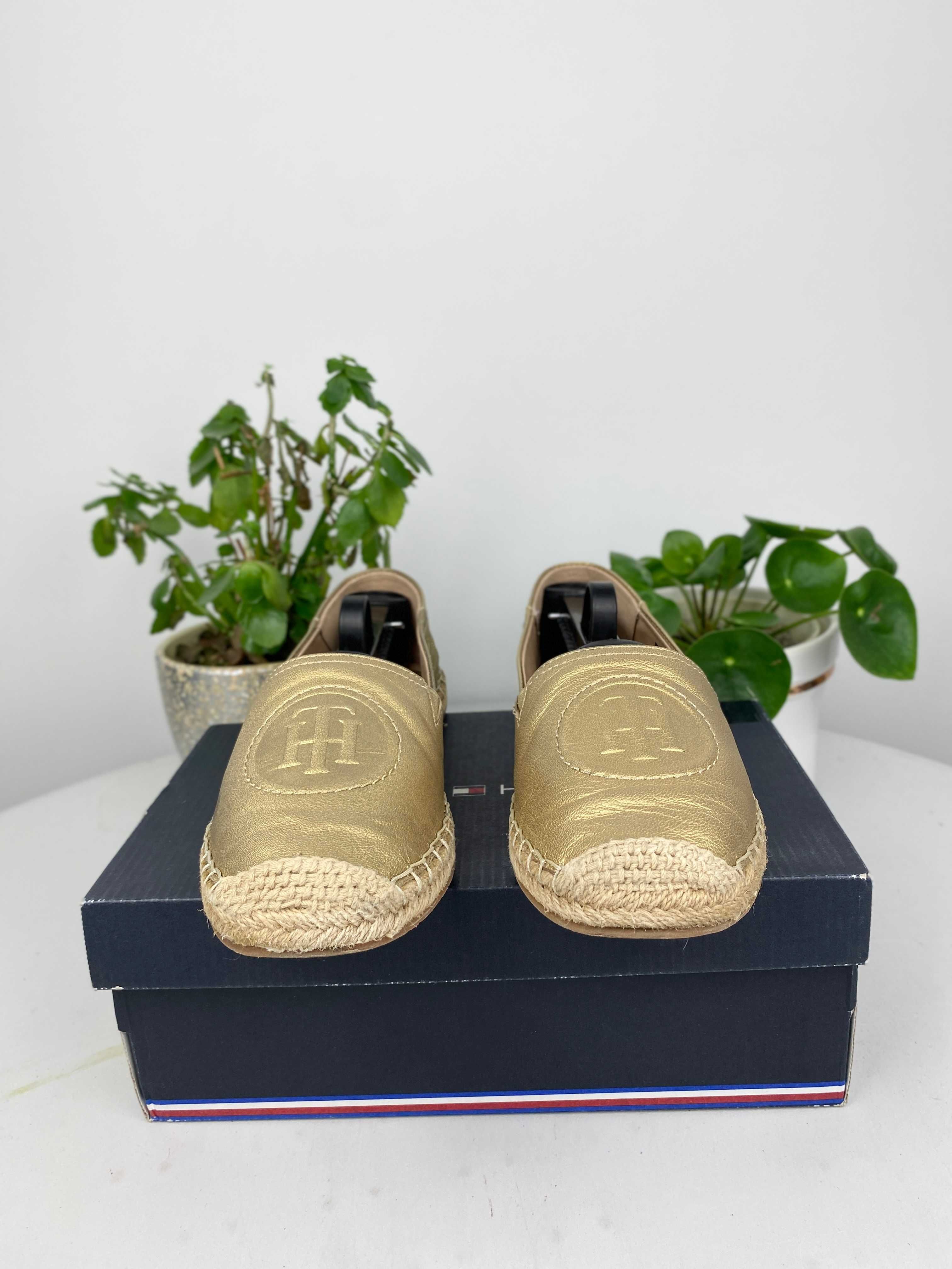 złote beżowe buty półbuty espadryle tommy hilfiger r. 38 n18