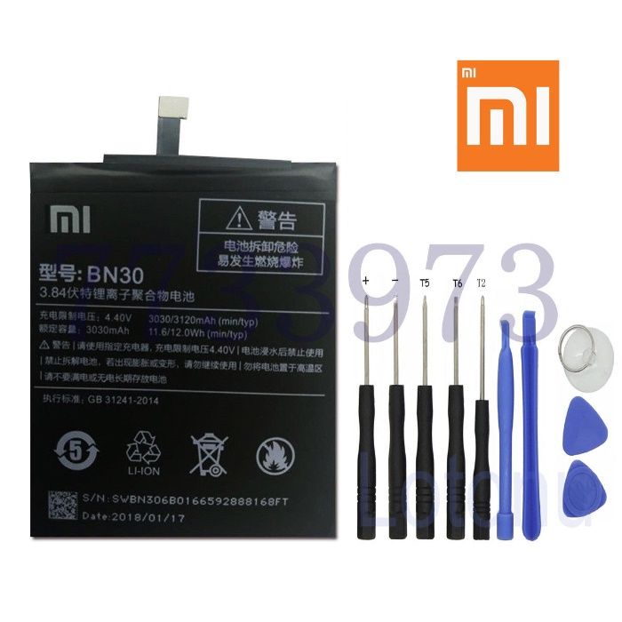 Original bateria bn30 para xiaomi redmi 4a hongmi 4a 3030 / 3120mAh