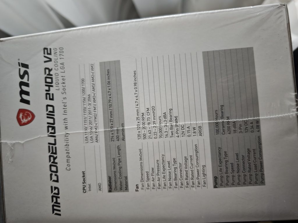 Chłodzenie wodne MSI Coreliquid 240R v2