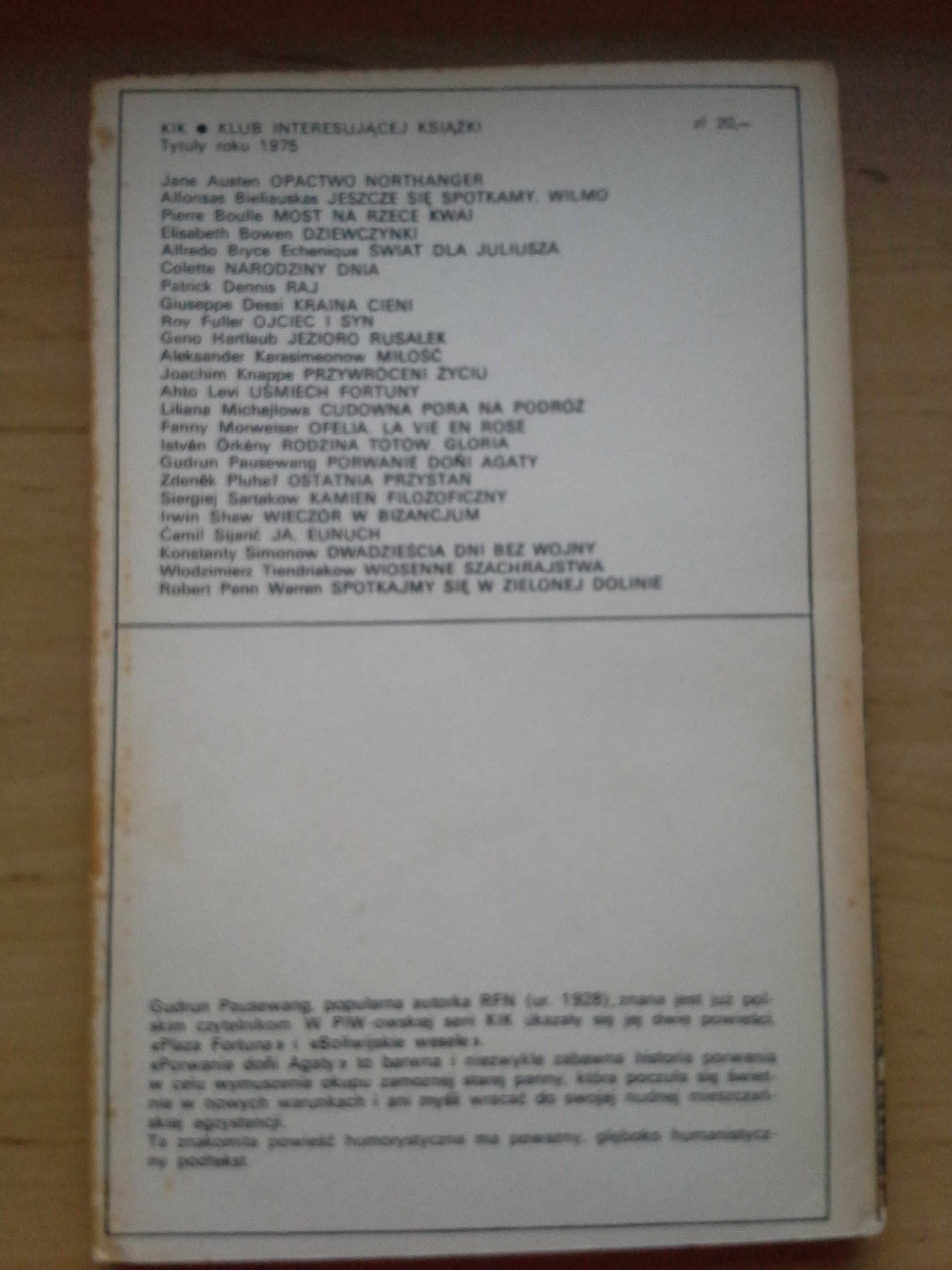 Porwanie Doni Agaty, Gudrun Pausewang, PIW, wydanie I, 1975r.